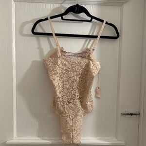 We Are Hah Spinster Reversible Bodysuit in Nude
